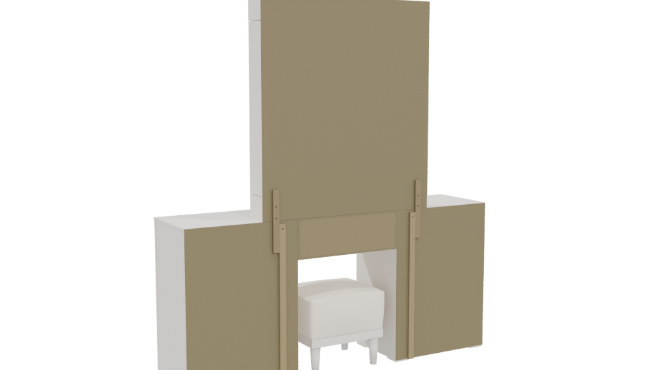 Elegant White Vanity Set 3D - Professional 3D Model Render 4