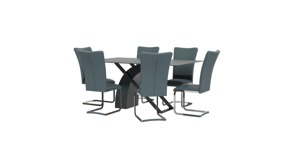 Rectangular Dining Table Set 3D - Professional 3D Model Render 12