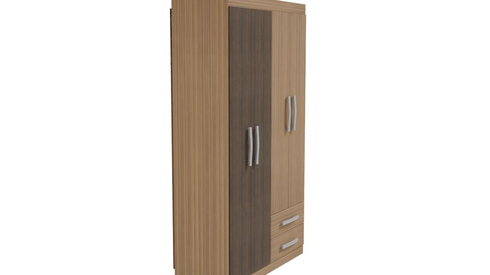 Stylish Wooden Wardrobe Model - Professional 3D Model Render 9