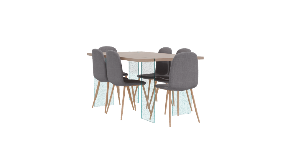Minimalist Dining Table Set 3D - Professional 3D Model Render 10
