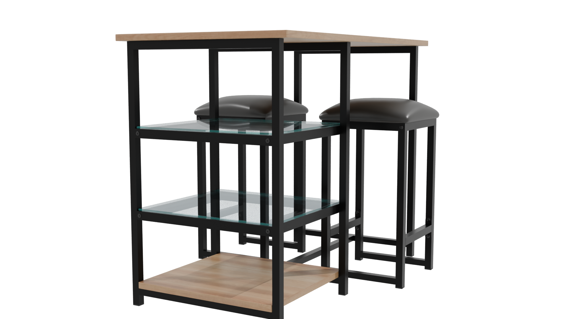Contemporary Bar Table Set 3D - Professional 3D Model Render 9
