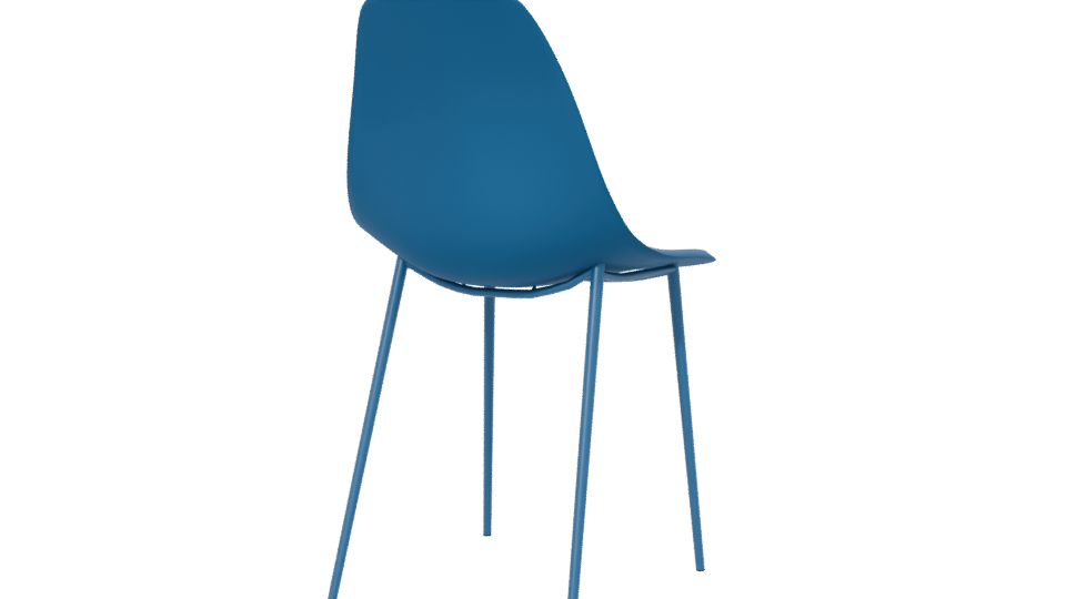 Sleek Blue Dining Chair Model - Professional 3D Model Render 6