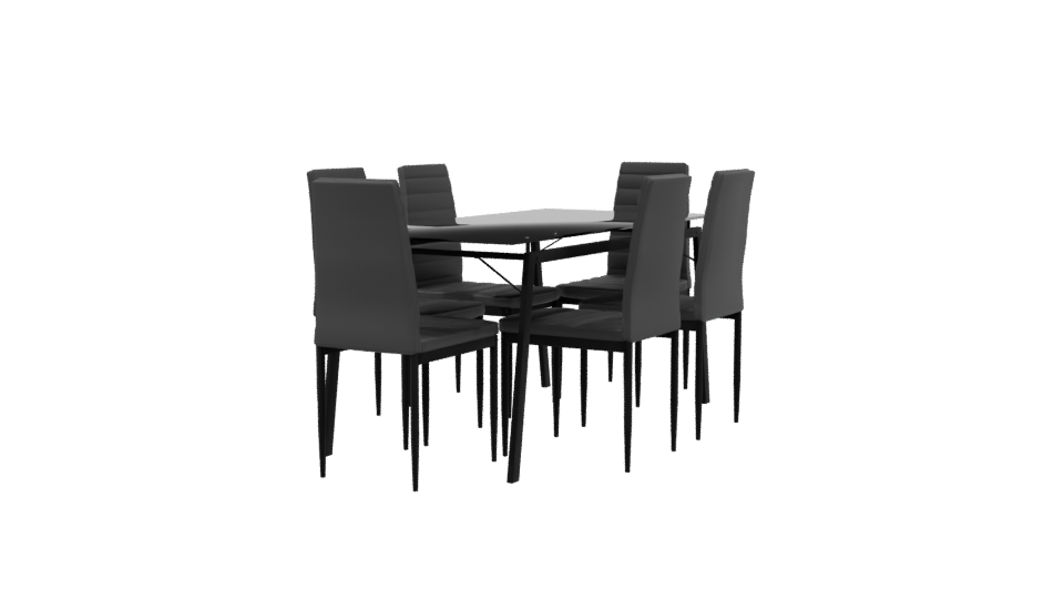 Stylish Modern Dining Table Set 3D Model - Professional 3D Model Render 3