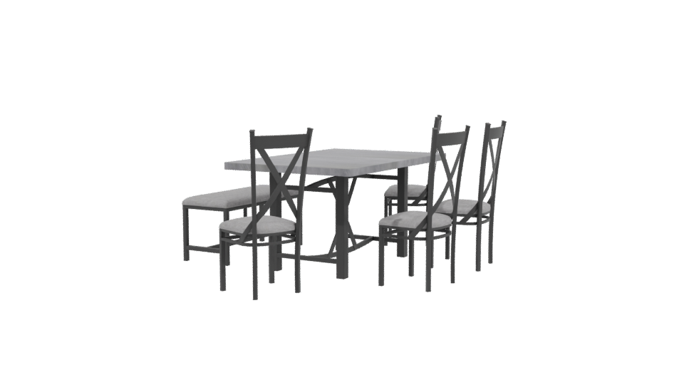 Stylish Dining Table Set 3D - Professional 3D Model Render 3