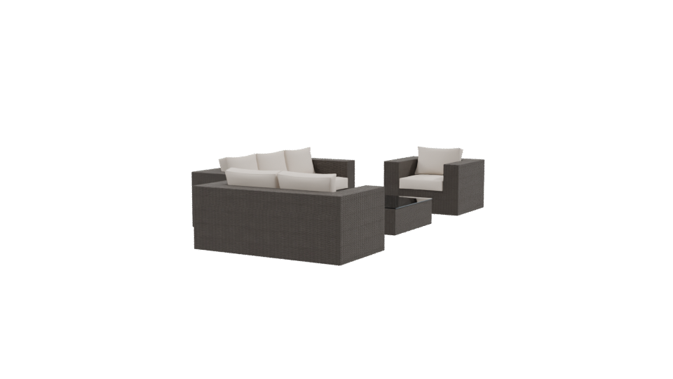 Stylish Outdoor Sofa Set 3D - Professional 3D Model Render 9
