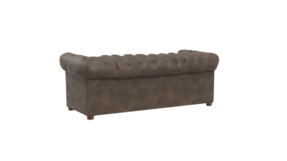 Elegant Vintage Leather Sofa 3D Model - Professional 3D Model Render 4