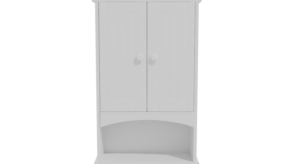 Sleek White Storage Cabinet 3D - Professional 3D Model Render 11