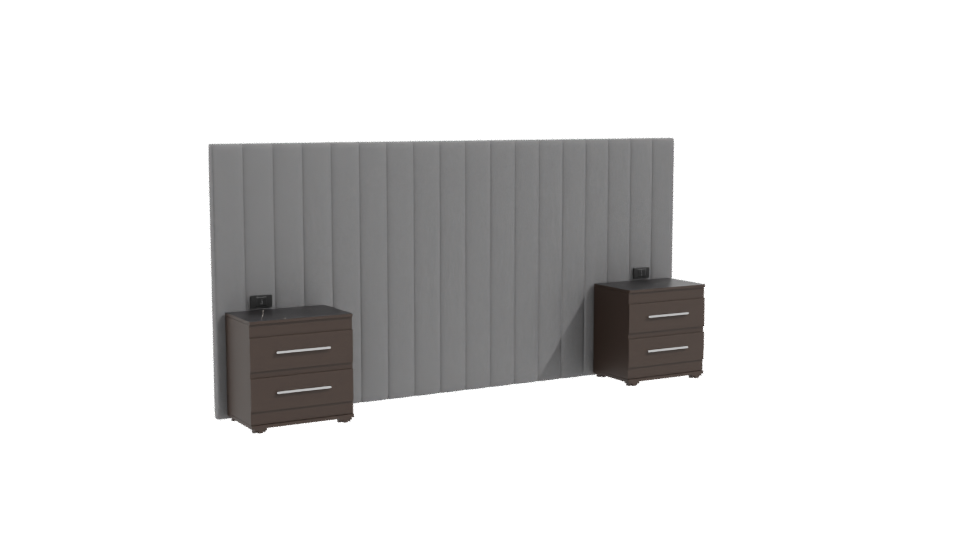 Elegant Bed Headboard Set 3D - Professional 3D Model Render 10