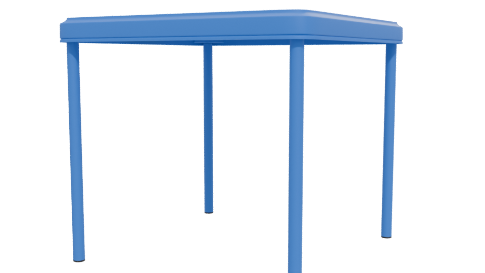 Blue Kids Plastic Table 3D - Professional 3D Model Render 12