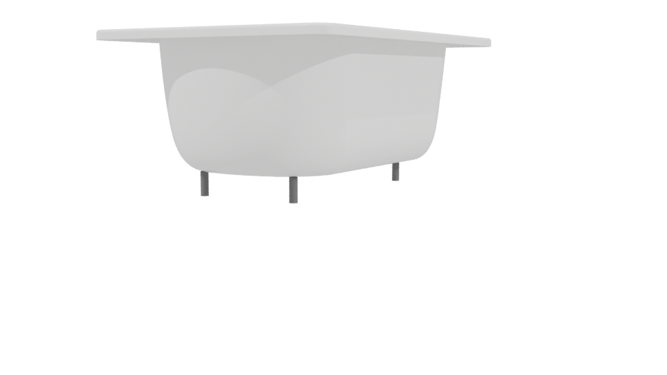 Elegant White Bathtub Model 3D - Professional 3D Model Render 3