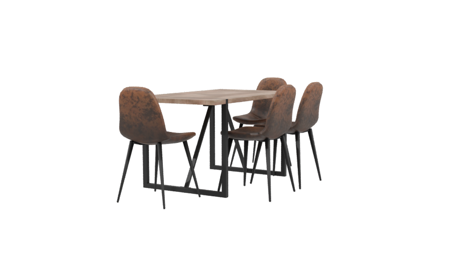 Stylish Modern Dining Table with Chairs 3D Model - Professional 3D Model Render 3