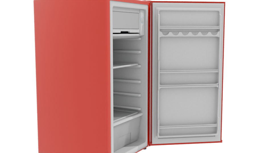 Classic Retro Refrigerator 3D Model - Professional 3D Model Render 9