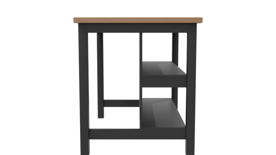 Industrial Metal and Wood Storage Table 3D Model - Professional 3D Model Render 8