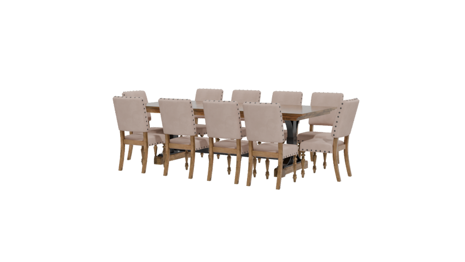 Elegant Dining Table with Chairs 3D - Professional 3D Model Render 12