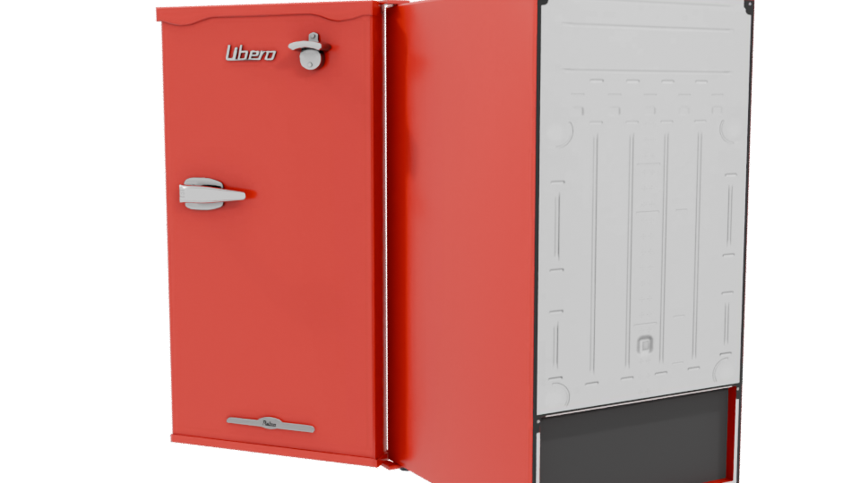Classic Retro Refrigerator 3D Model - Professional 3D Model Render 4