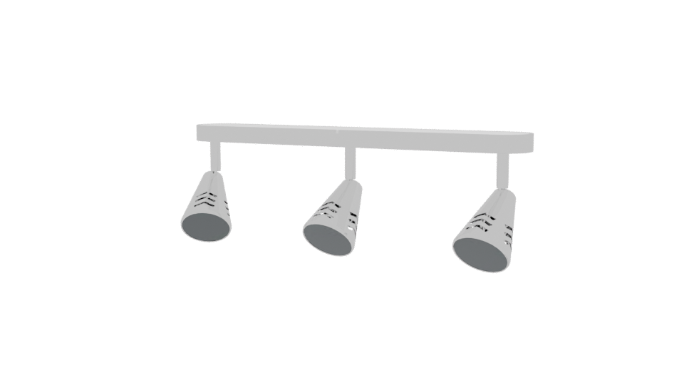 Sleek Modern Triple Track Lighting Fixture 3D Model - Professional 3D Model Render 12