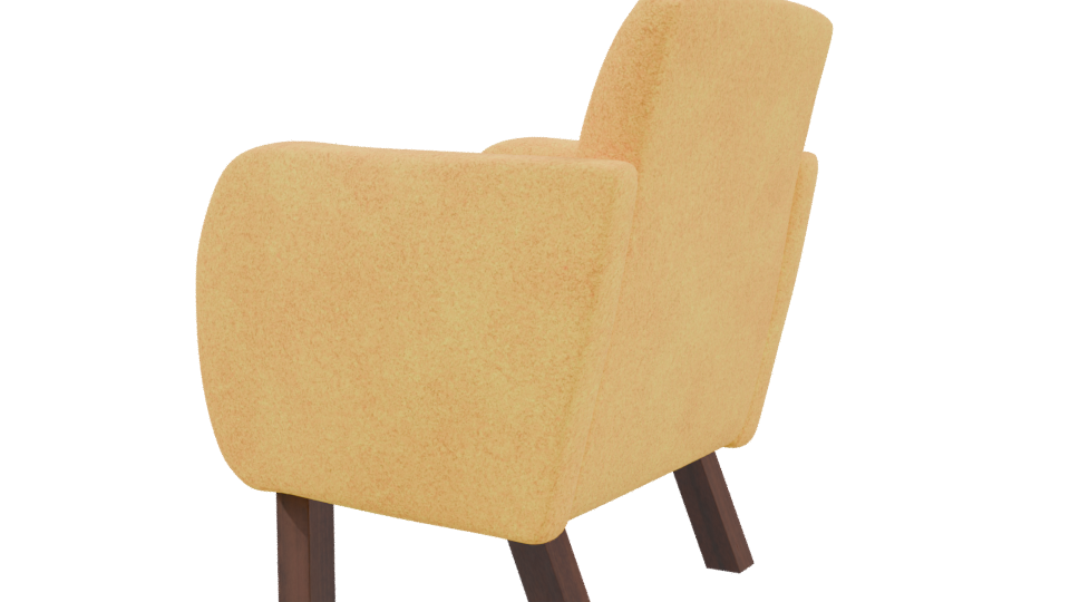 Stylish Modern Yellow Armchair 3D - Professional 3D Model Render 3