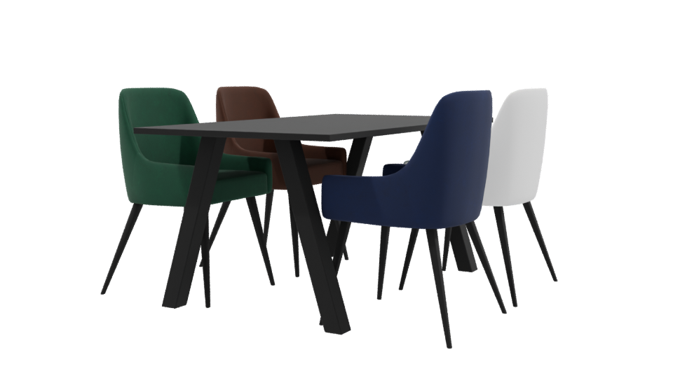 Stylish Modern Dining Table Set - Professional 3D Model Render 9
