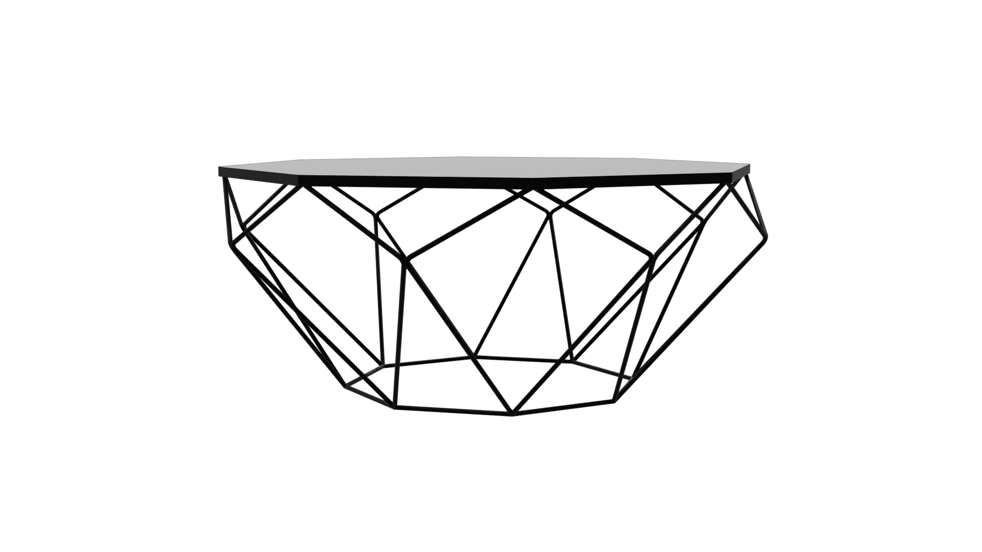 Geometric Low-Poly Coffee Table - Professional 3D Model Render 7