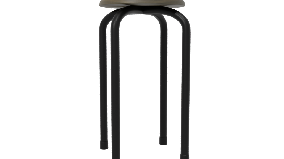 Industrial Metal Bar Stool Model - Professional 3D Model Render 6