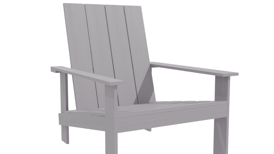 Stylish Wooden Outdoor Chair Model - Professional 3D Model Render 10