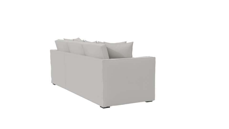 Cozy White Sectional Sofa 3D - Professional 3D Model Render 7