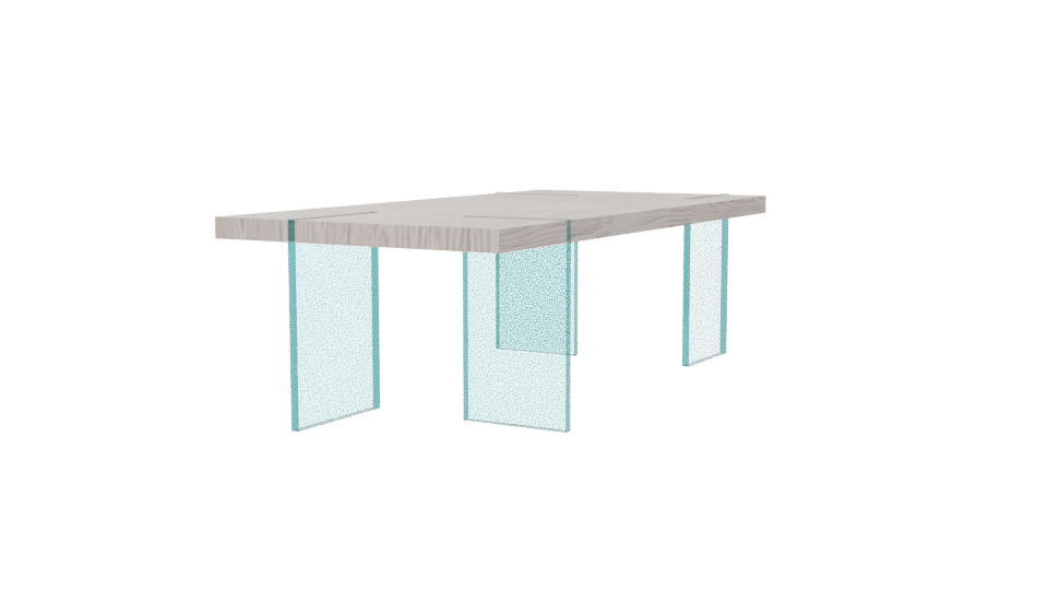 Contemporary Glass-Top Dining Table - Professional 3D Model Render 6
