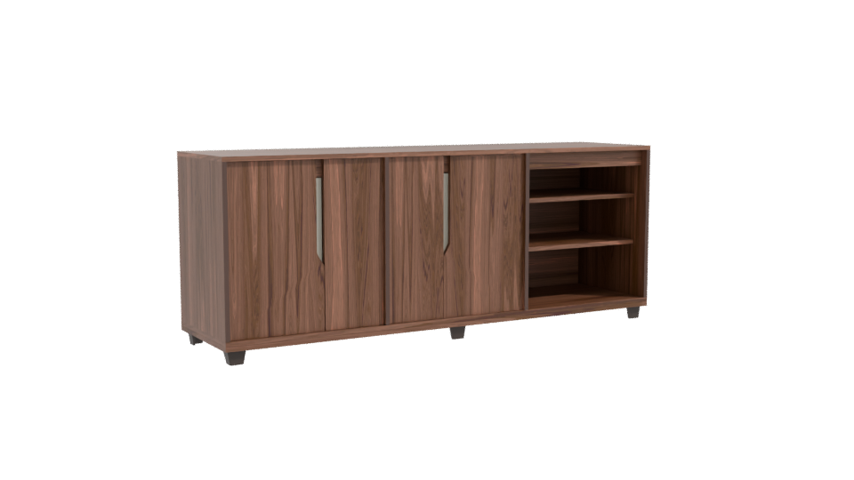 Stylish Wooden Cabinet Model - Professional 3D Model Render 10