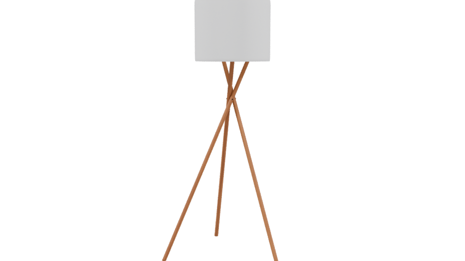 Minimalist Wooden Tripod Lamp 3D - Professional 3D Model Render 3
