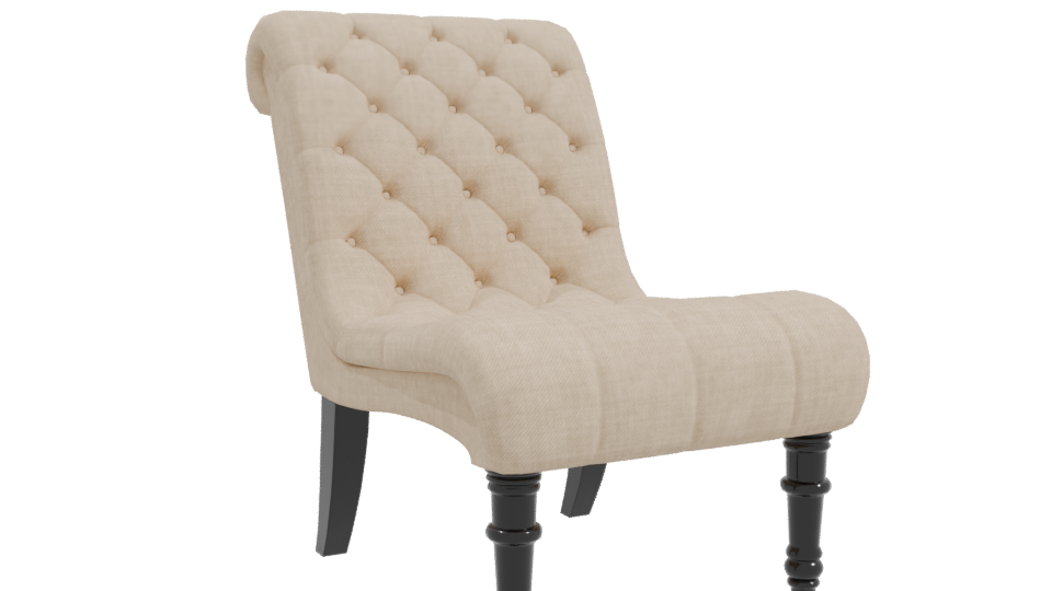 Elegant Tufted Accent Chair 3D - Professional 3D Model Render 10