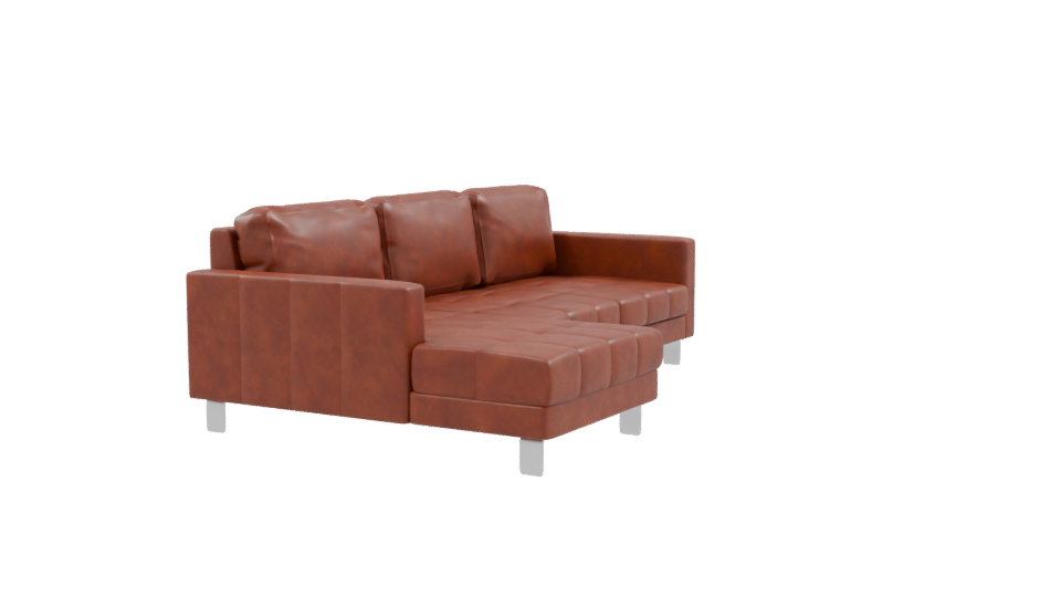 Stylish Leather Sectional Sofa 3D - Professional 3D Model Render 9