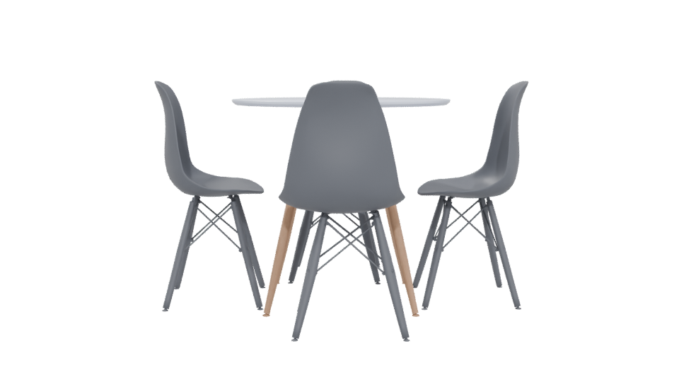 Stylish Dining Table and Chairs Set - Professional 3D Model Render 5