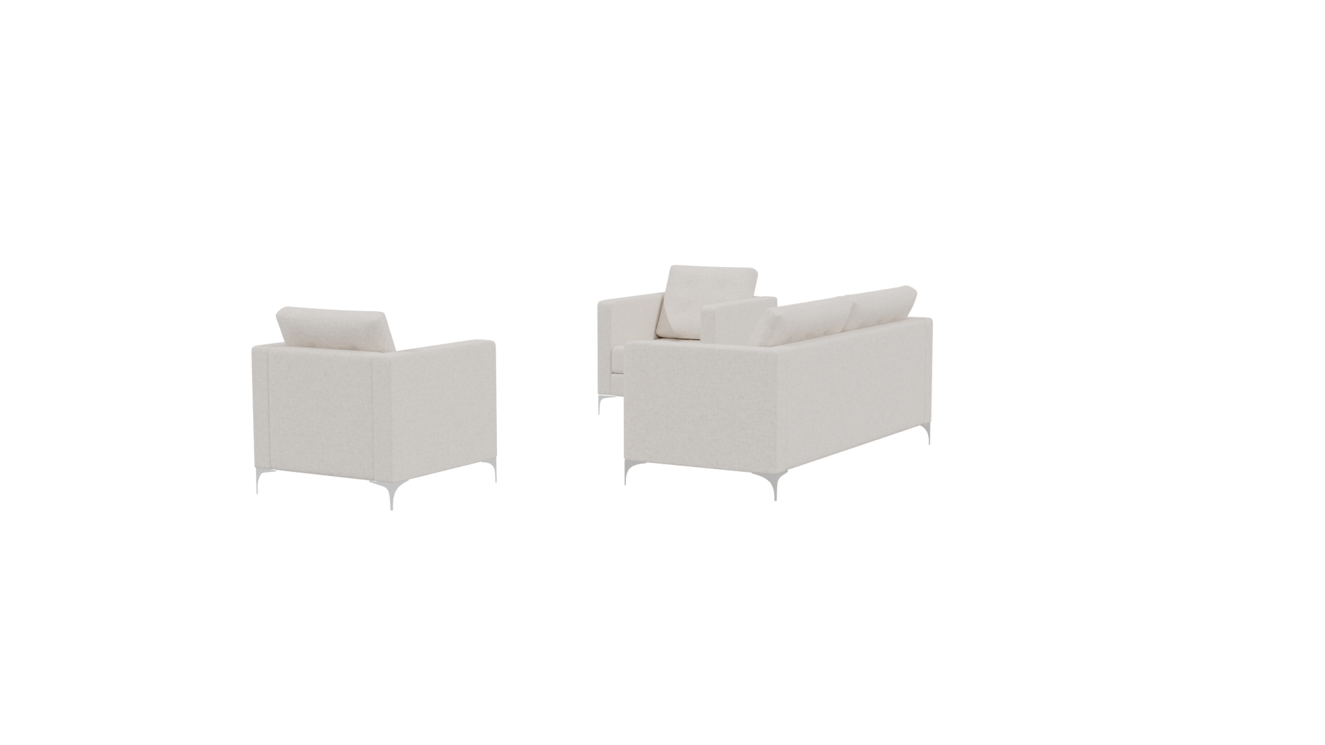 Elegant Modern Sofa Set 3D Model - Professional 3D Model Render 3