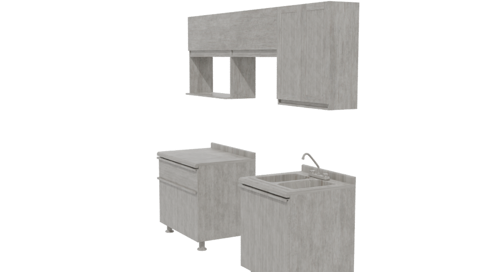 Stylish Kitchen Cabinet Set 3D - Professional 3D Model Render 13