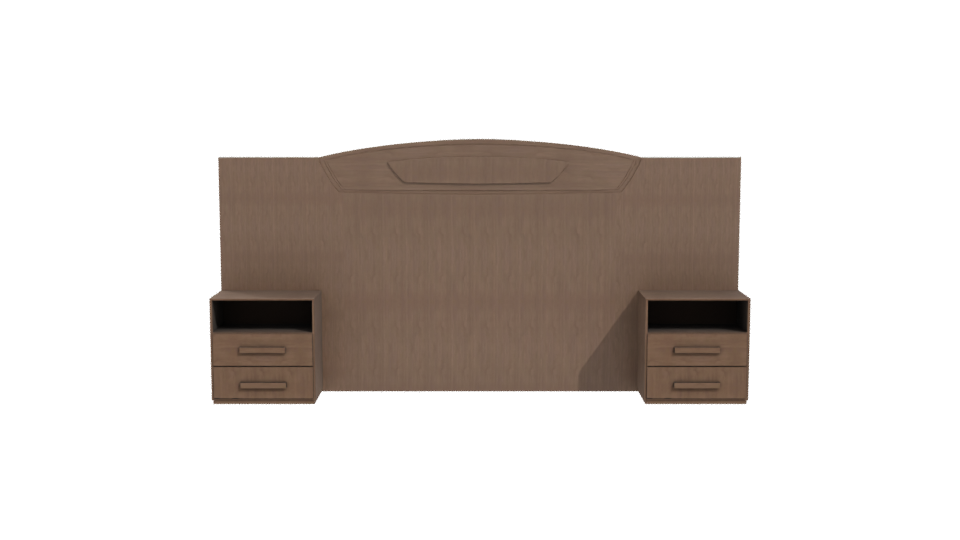 Stylish Wooden Headboard Model - Professional 3D Model Render 11