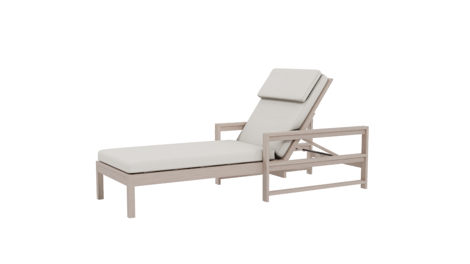 Elegant Adjustable Outdoor Lounger 3D Model - Professional 3D Model Render 4