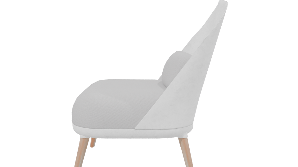 Stylish Minimalist Lounge Chair 3D Model - Professional 3D Model Render 2
