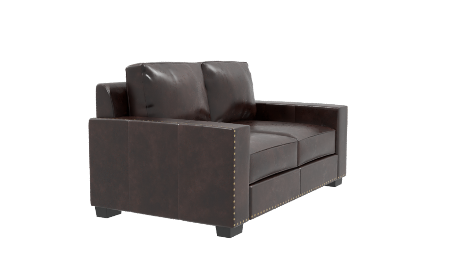 Elegant Brown Leather Sofa Model - Professional 3D Model Render 9