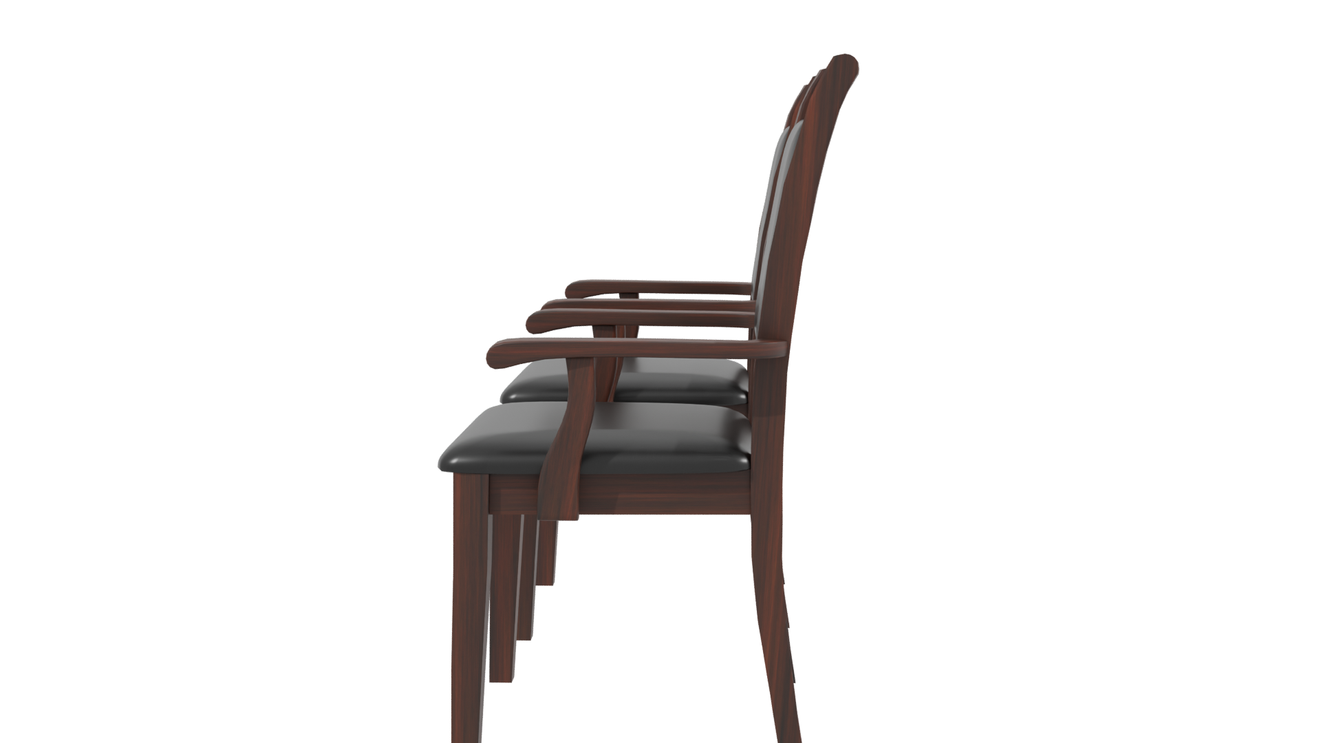 Elegant Black Upholstered Dining Chairs - Professional 3D Model Render 17