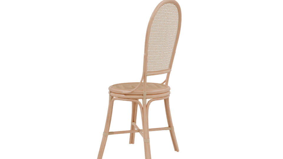 Stylish Cane Back Dining Chair - Professional 3D Model Render 3