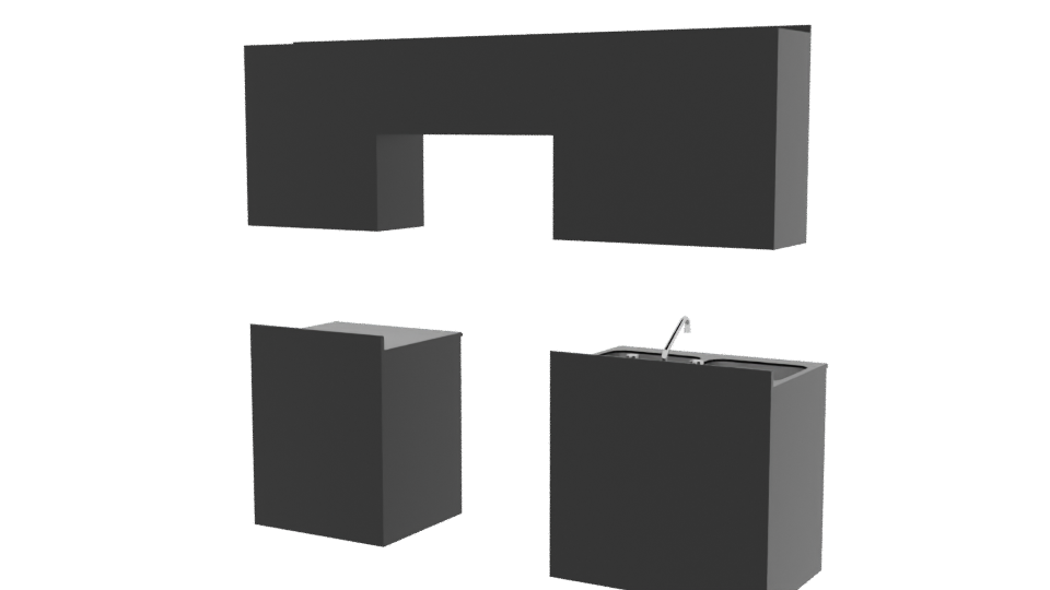 Stylish Kitchen Cabinet Set 3D - Professional 3D Model Render 6