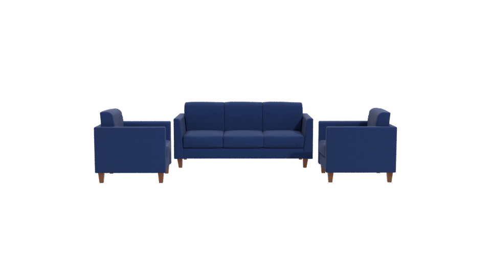 Stylish Blue Sofa Set 3D - Professional 3D Model Render 11