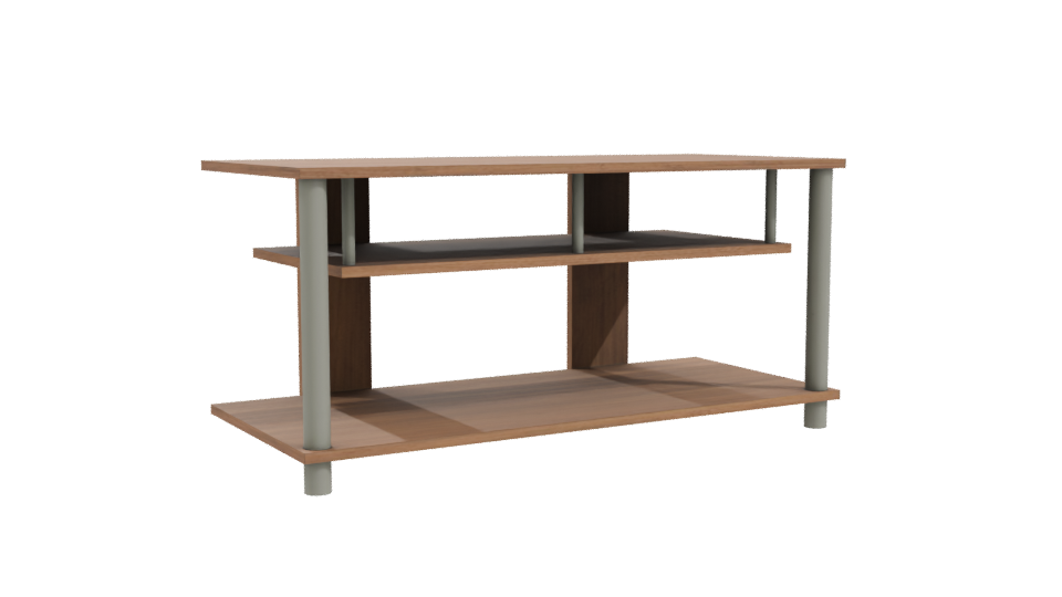 Modern Wooden TV Stand Model - Professional 3D Model Render 10