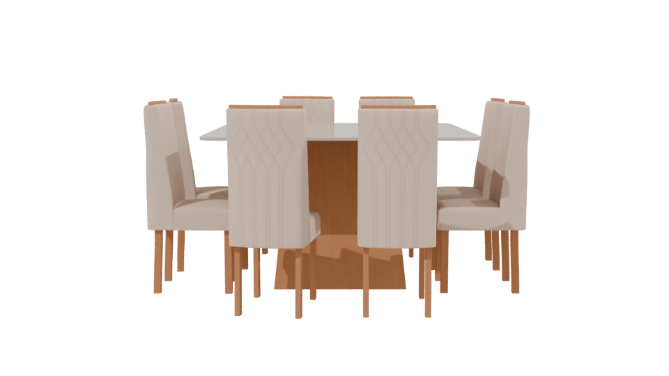 Elegant Dining Table Set 3D - Professional 3D Model Render 2