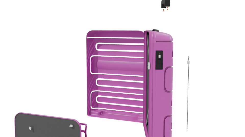 Stylish Pink Luggage Model - Professional 3D Model Render 2
