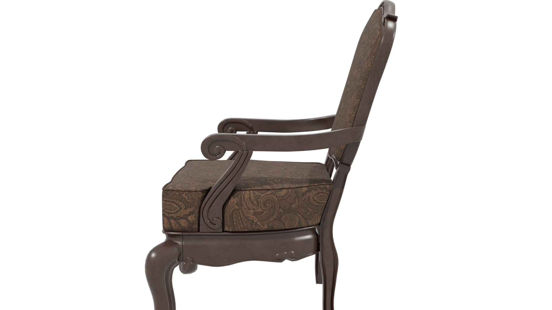 Vintage Elegant Upholstered Armchair 3D Model - Professional 3D Model Render 2
