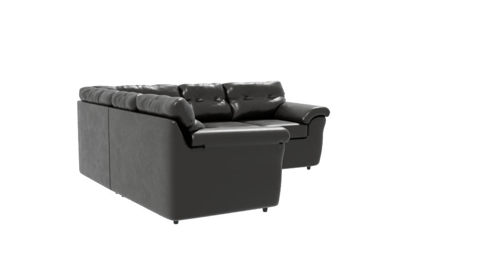 Elegant Black Sectional Sofa 3D - Professional 3D Model Render 7