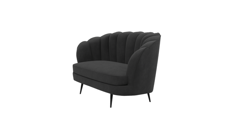 Stylish Black Velvet Sofa 3D - Professional 3D Model Render 13
