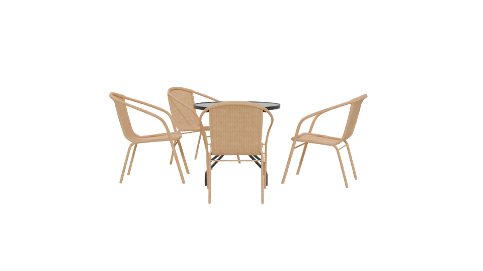 Contemporary Outdoor Dining Set 3D - Professional 3D Model Render 5