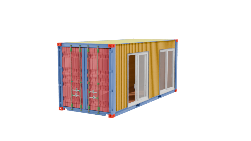 Contemporary Shipping Container Office 3D Model - Professional 3D Model Render 9
